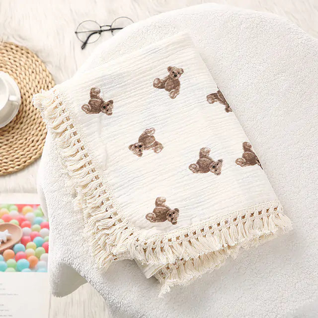 Cute Muslin Cotton Baby Blanket