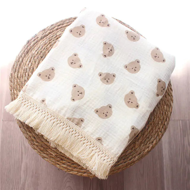 Cute Muslin Cotton Baby Blanket