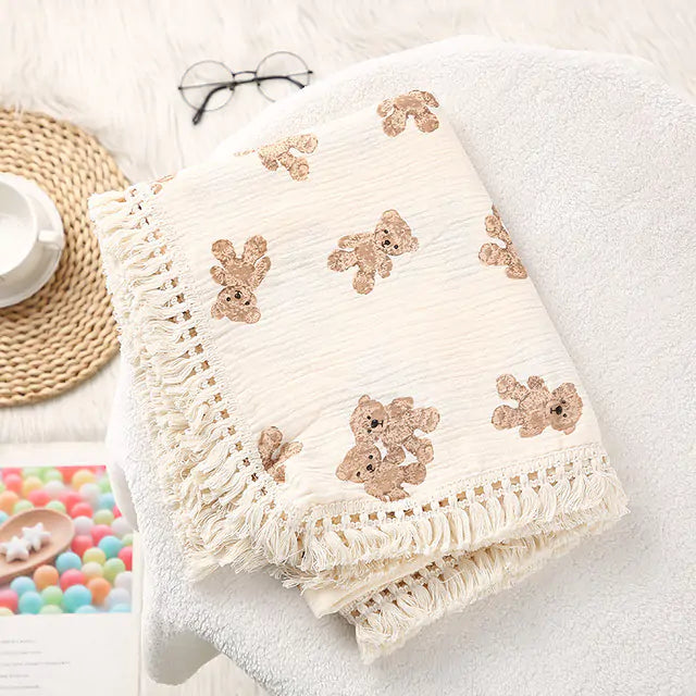 Cute Muslin Cotton Baby Blanket